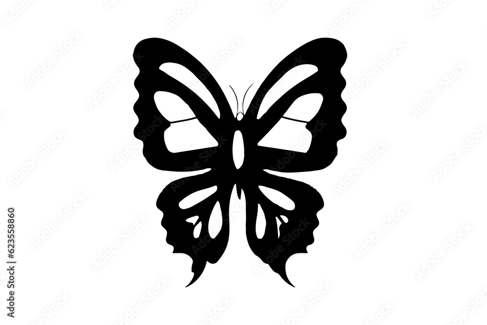 Abstract Digital art of a Beautiful butterfly isolated on white background - vector illustration Abstract Digital art of a Beautiful butterfly isolated on white background - vector illustration
