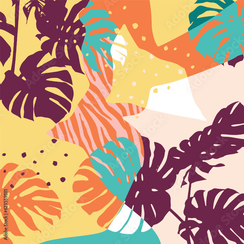 Tropical floral abstract pattern colorfull for background