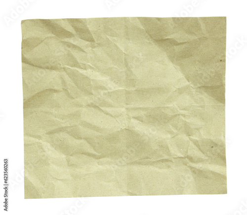 recycled crumpled paper isolated with clipping path for mockup