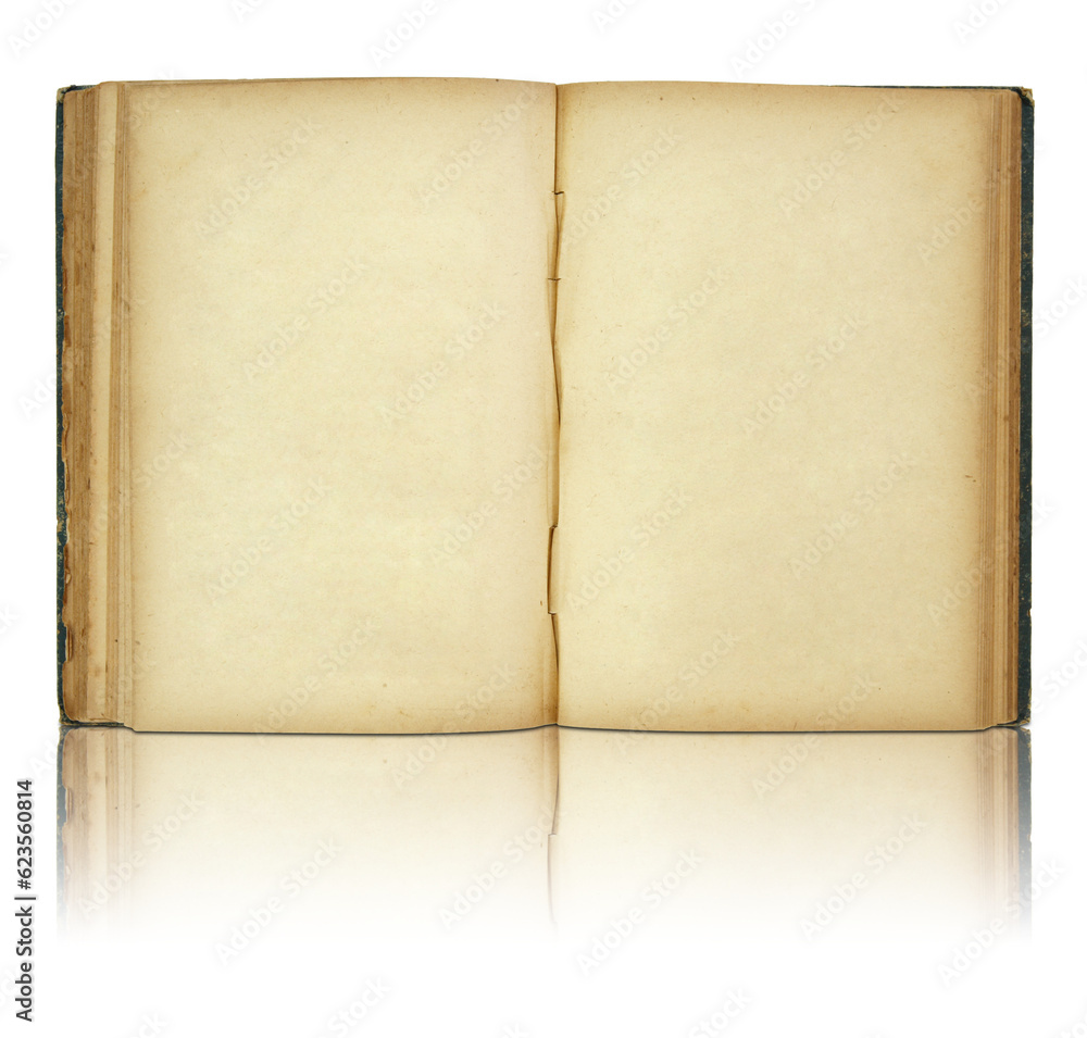 open old book isolated with reflect floor for mockup open old book isolated with reflect floor for mockup
