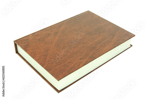 leather hardcover book isolated with clipping path for mockup