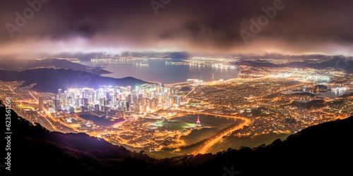 Wellington panoramic view New Zealand - Generative AI