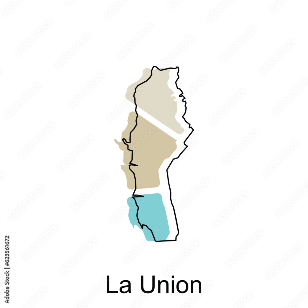 Map of La Union modern design, Philippines map illustration vector ...