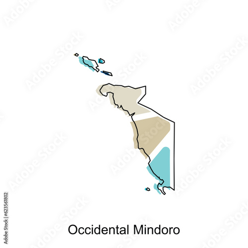 Map of Occidental Mindoro modern design, Philippines map illustration vector Design Template photo