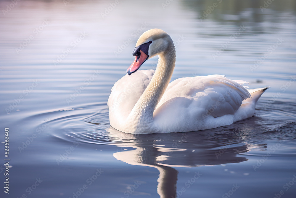 Beautiful swan in a lake Beautiful swan in a lake