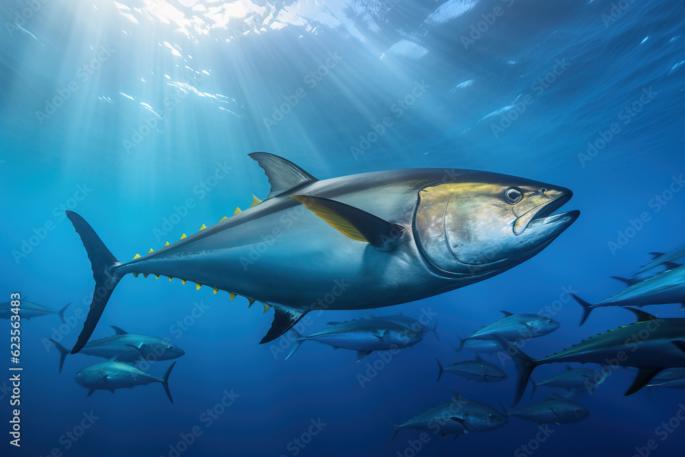 Fototapeta premium Yellowfin Tuna in the ocean