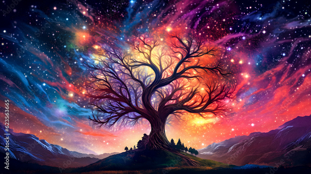 Obraz premium Surrealistic Digital Painting of a Fantastic Landscape - generative ai