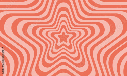 groovy psychedelic background with a stars repeat pattern, vector illustration