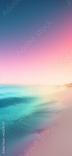 Fondo de una playa con colores pastel. Apropiado como fondo de pantalla para m  vil.