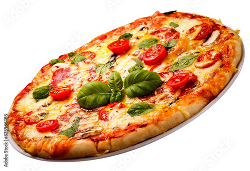 delicious pizza isolated on white transparent png background 