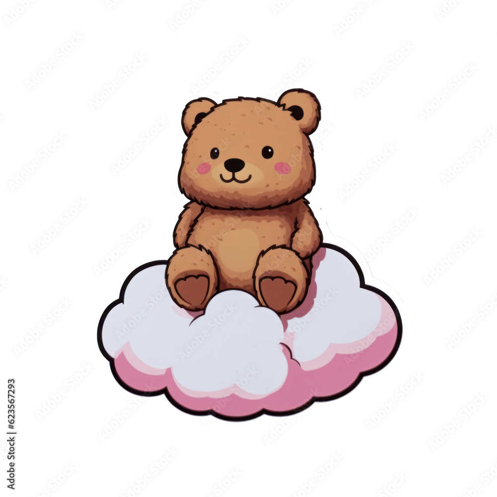 Cute bear sitting on clouds Cute bear sitting on clouds