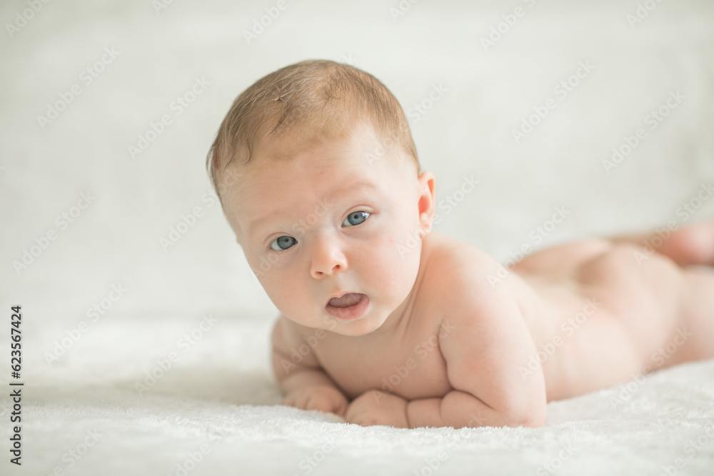 Cute little baby crawling. Family morning at home. Beautiful smiling son. Beautiful happy child. Cute little baby crawling. Family morning at home. Beautiful smiling son. Beautiful happy child.