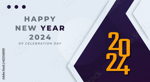 Happy New Year 2024 Celebration Vector Design Illustration for Background, Poster, Banner, Advertising, Greeting Card