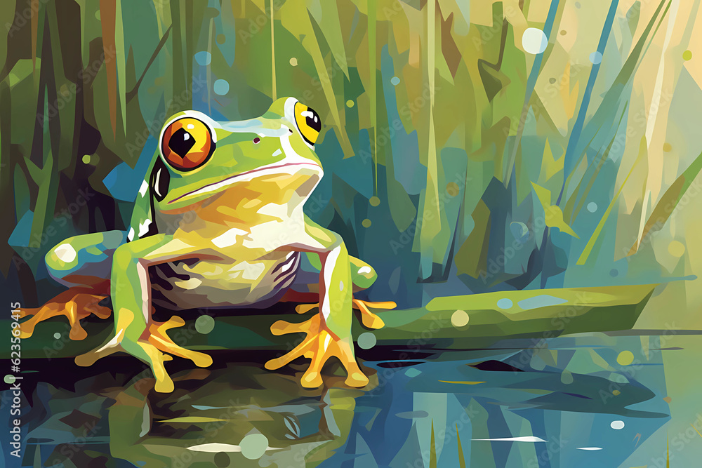 frog on a leaf