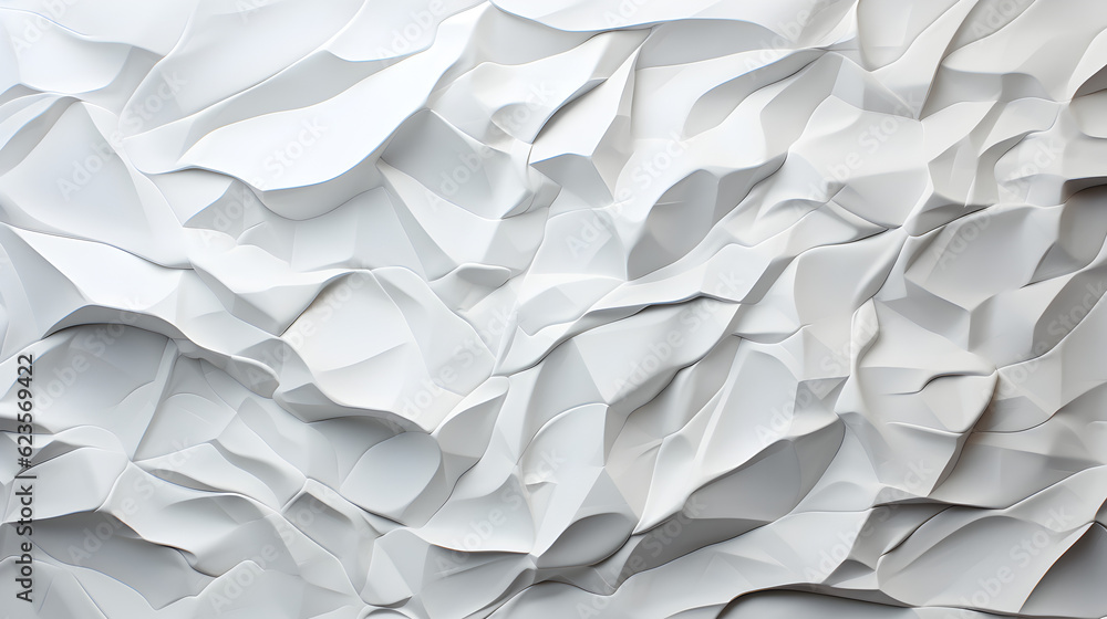 White bright crumpled paper texture background Generative AI