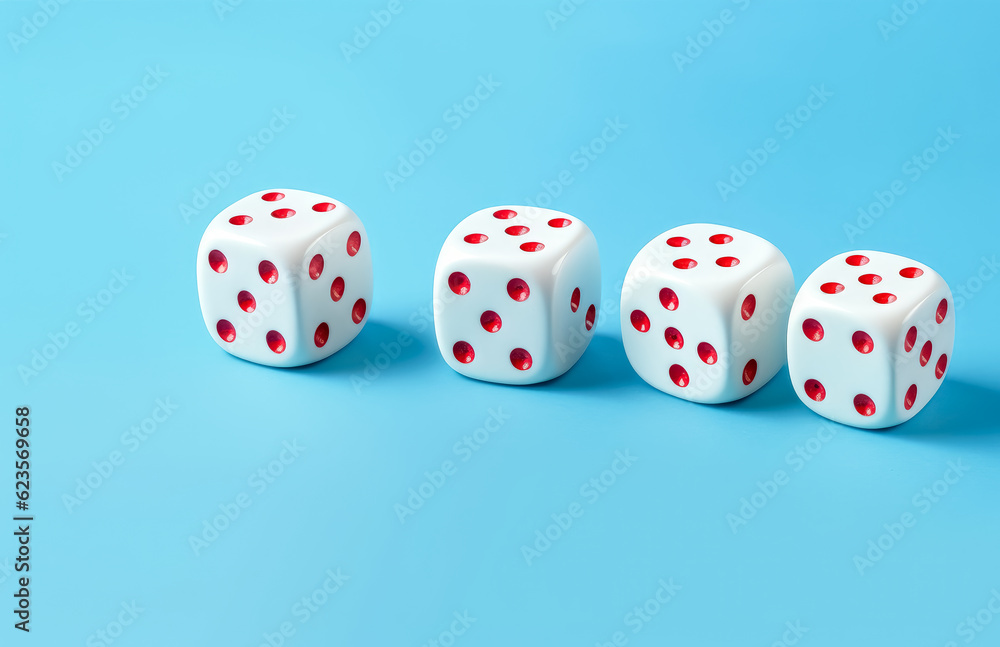White dice wallpaper on blue background.
