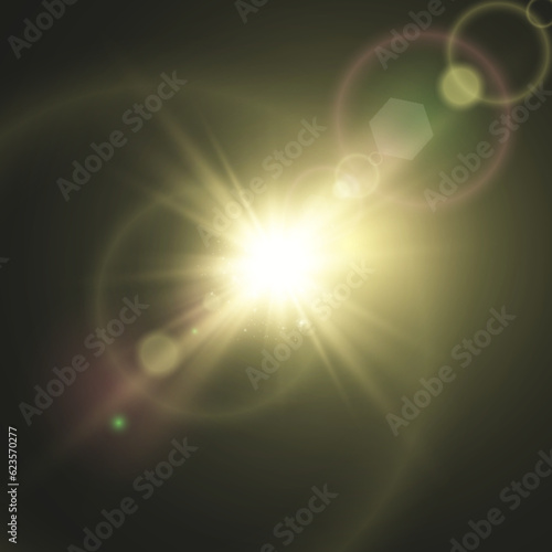 Vector transparent sunlight special lens flare light effect. Bright beautiful star. Light from the rays.	
