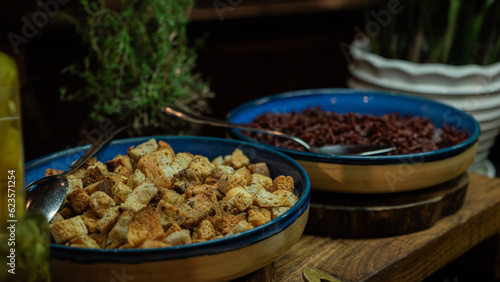 Salad bar in hotel buffet restaurant create customize your own salad