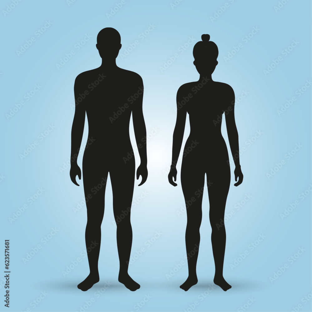 Silhouettes of man and woman in vector illustration Silhouettes of man and woman in vector illustration
