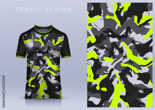 Fabric textile design for Sport t-shirt, Soccer jersey mockup for football club. uniform front view.	
