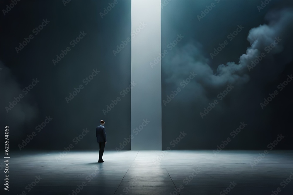 man standing in doorway generated ai