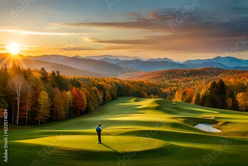 golf course in the morning generated Ai.