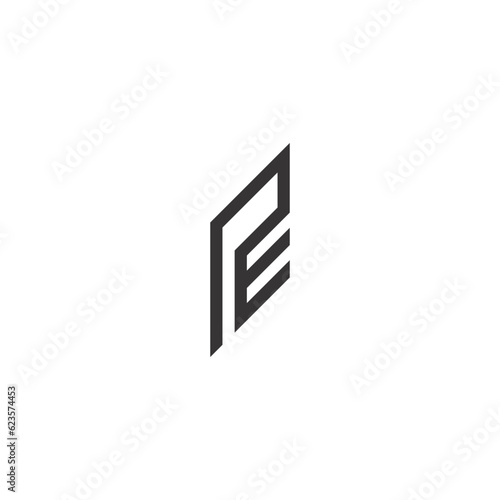Alphabet letters Initials Monogram logo EP, PE, E and P