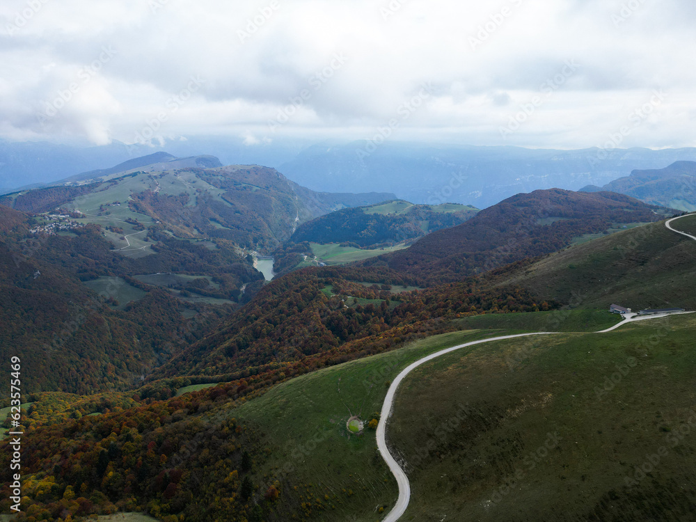Aerial video view of lake Garda from Monte Baldo mountains in Italy Aerial video view of lake Garda from Monte Baldo mountains in Italy