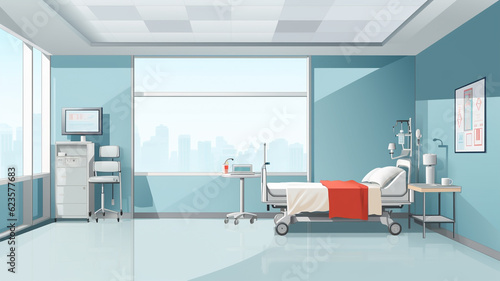 Medical facility, treatment room in hospital, wide banner