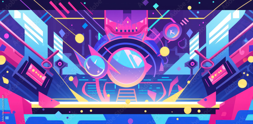 Neon psychedelic abstract multicultural background. Modern colorful illustration. Futuristic artwork, digital drawing for interior design, fashion textile fabric, wallpaper Neon psychedelic abstract multicultural background. Modern colorful illustration. Futuristic artwork, digital drawing for interior design, fashion textile fabric, wallpaper