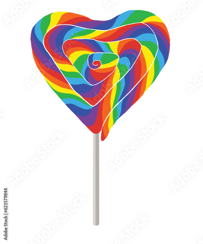heart shaped lollipop isolated