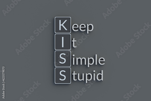 Slika na platnu KISS Keep it simple stupid metallic inscription