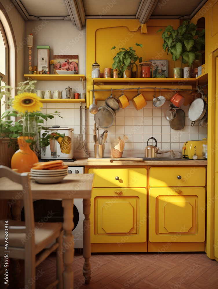 kitchen in the apartment in the style of provence