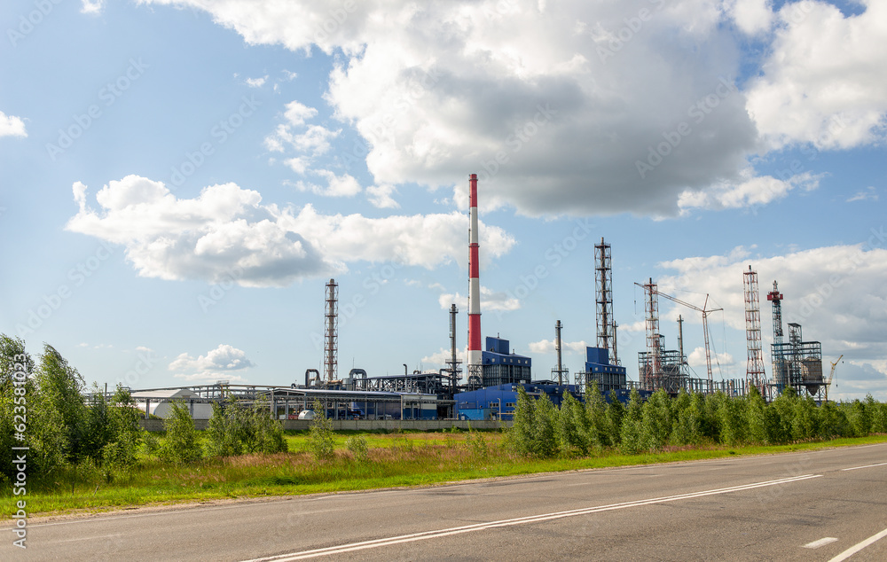 Industrial plant against the blue sky Industrial plant against the blue sky