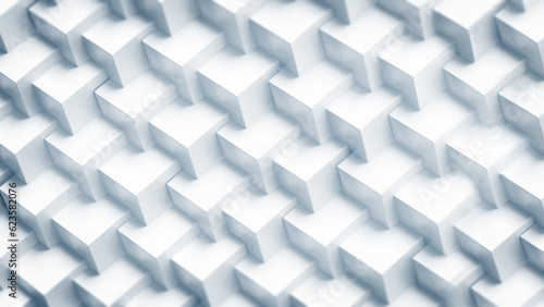 Fototapeta Naklejka Na Ścianę i Meble -  White abstract cubes background. Repeating pattern. 3D illustration