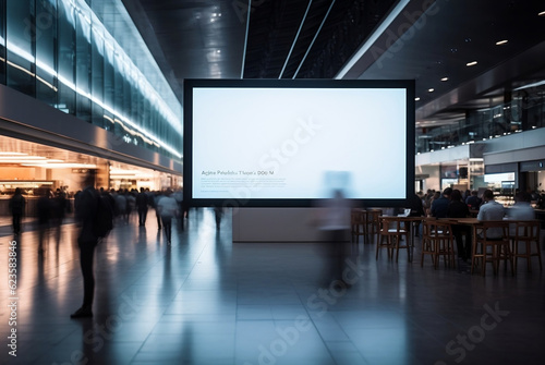 display blank clean screen or signboard mockup for offers or advertisement in public area - Generative AI