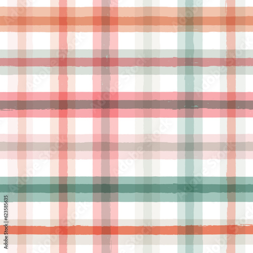 Gingham seamless pattern. Watercolor pastel lines texture for shirts, plaid, tablecloths, clothes, bedding, blankets, makeup wrapping paper. vector checkered summer girly print