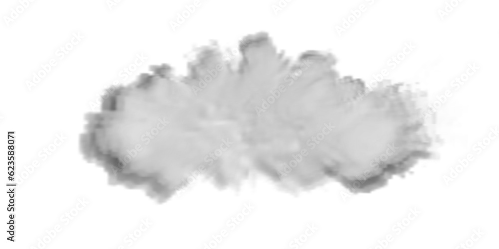 Vector isolated smoke PNG. White smoke texture on a transparent black background. Special effect of steam, smoke, fog, clouds.	
