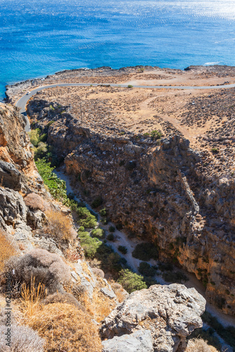Environment and landscape of Moni Kapsa monastery in the southeast of the island of Crete Greece - Lerapetra area. photo