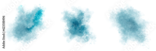 Tela Set of 3 Blue Watercolor Stains