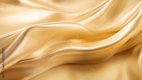 Abstract gold silk texture background. Elegant luxury satin cloth with wave. Prestigious, award, luxurious background. Generative AI.