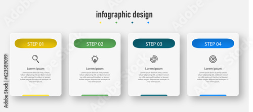  Design infographics template. timeline with 4 steps, options. can be used for workflow diagram, info chart, web design. vector illustration © rachiedarts