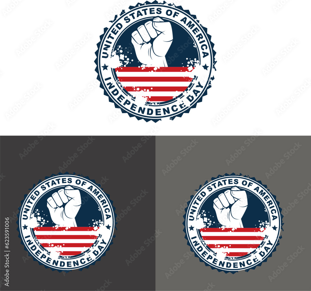vector stamp logo united states of america independen day