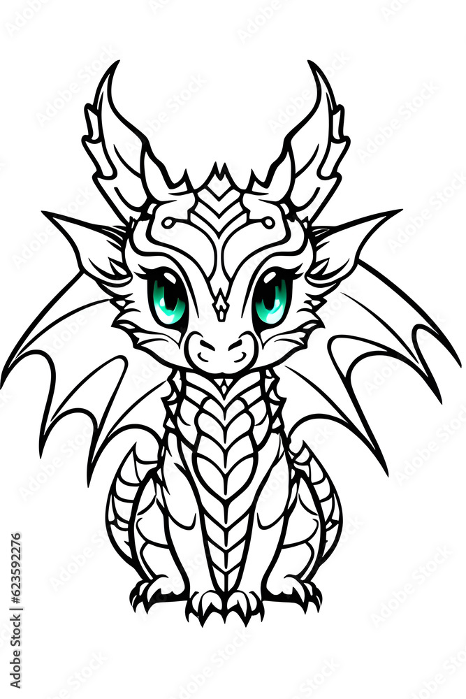 Dragon of year 2024 llustration, generative ai Dragon of year 2024 llustration, generative ai