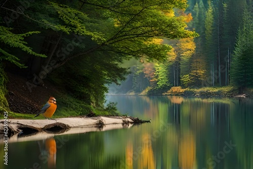 river in the forest generated by ai 