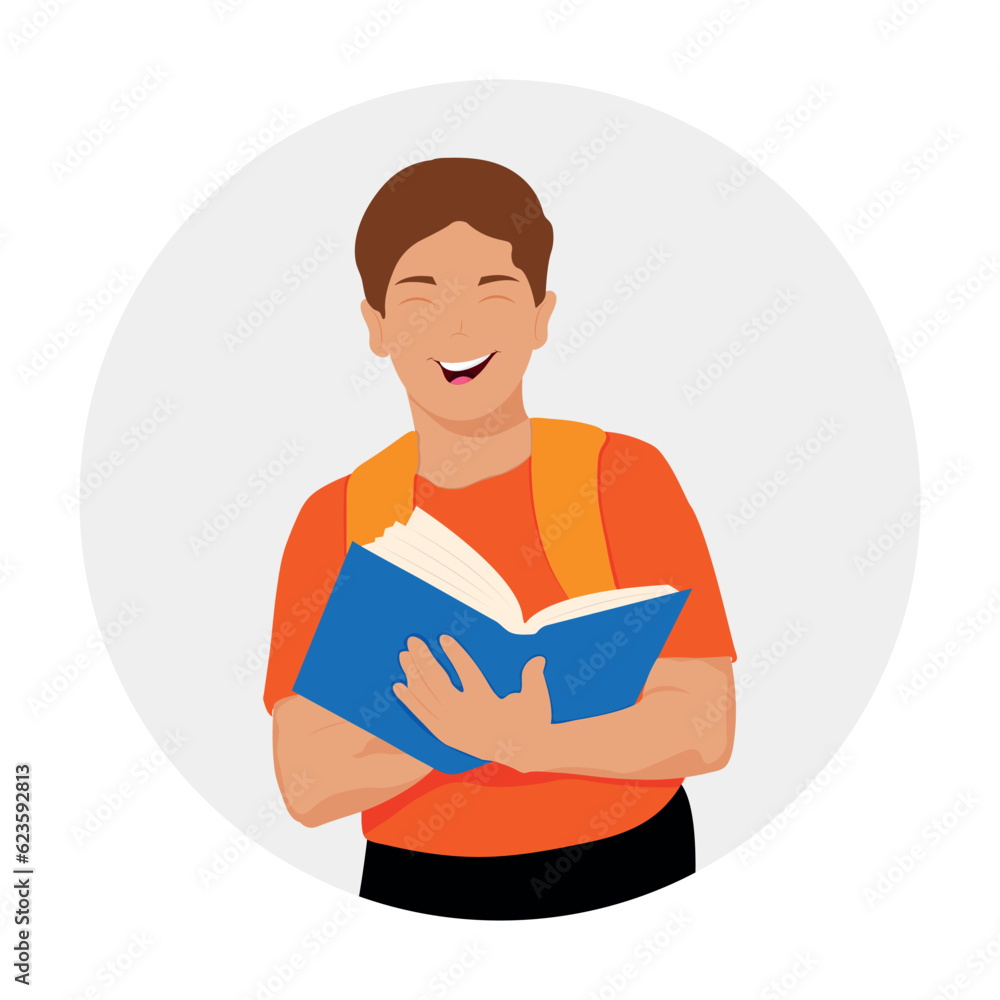 person with a book. back to school. vector illustration