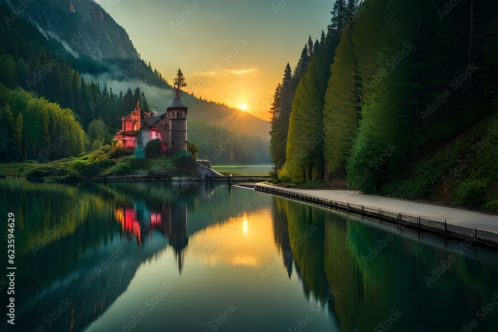 lake bled countrygenerated by AI technology 