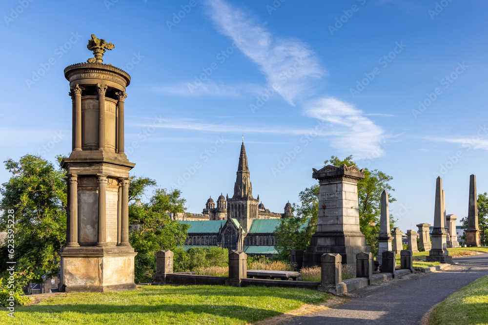 The Glasgow Necropolis. A victorian garden cemetery adjacent to Glasgow Cathedral.