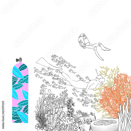 Dive Package Vector image Coral Image 
