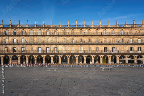 Plaza Mayor Square Facade with balconies - Salamanca, Spain